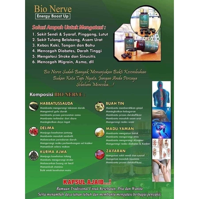 Bio Nerve NDR Malaysia Bio Nervee 100% Original Bionerve Asli Obat Herbal Diabetes Asam urat lambung-3