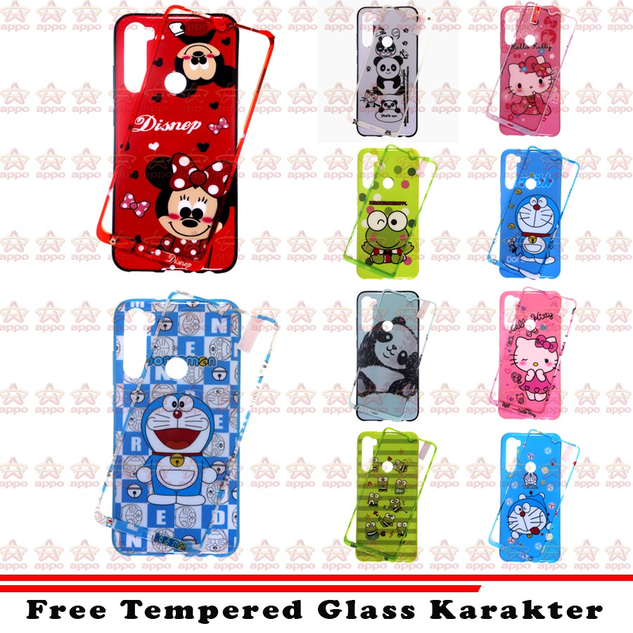 Xiaomi Redmi Note 8 Soft Case 360 Karakter Doraemon + Tempred Glass karakter