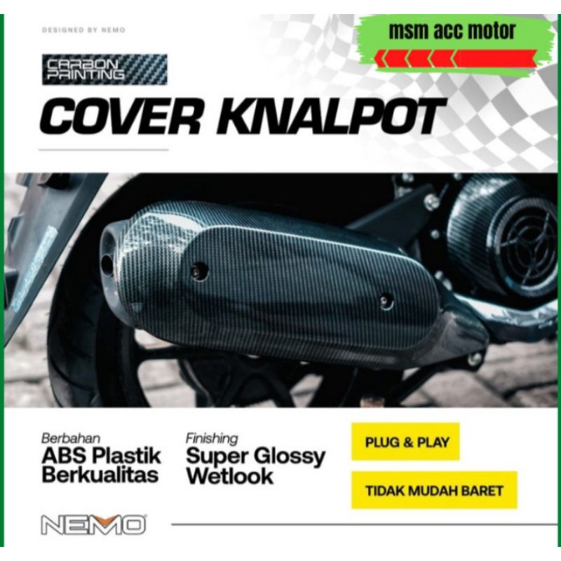 COVER KNALPOT YAMAHA FAZZIO CARBON