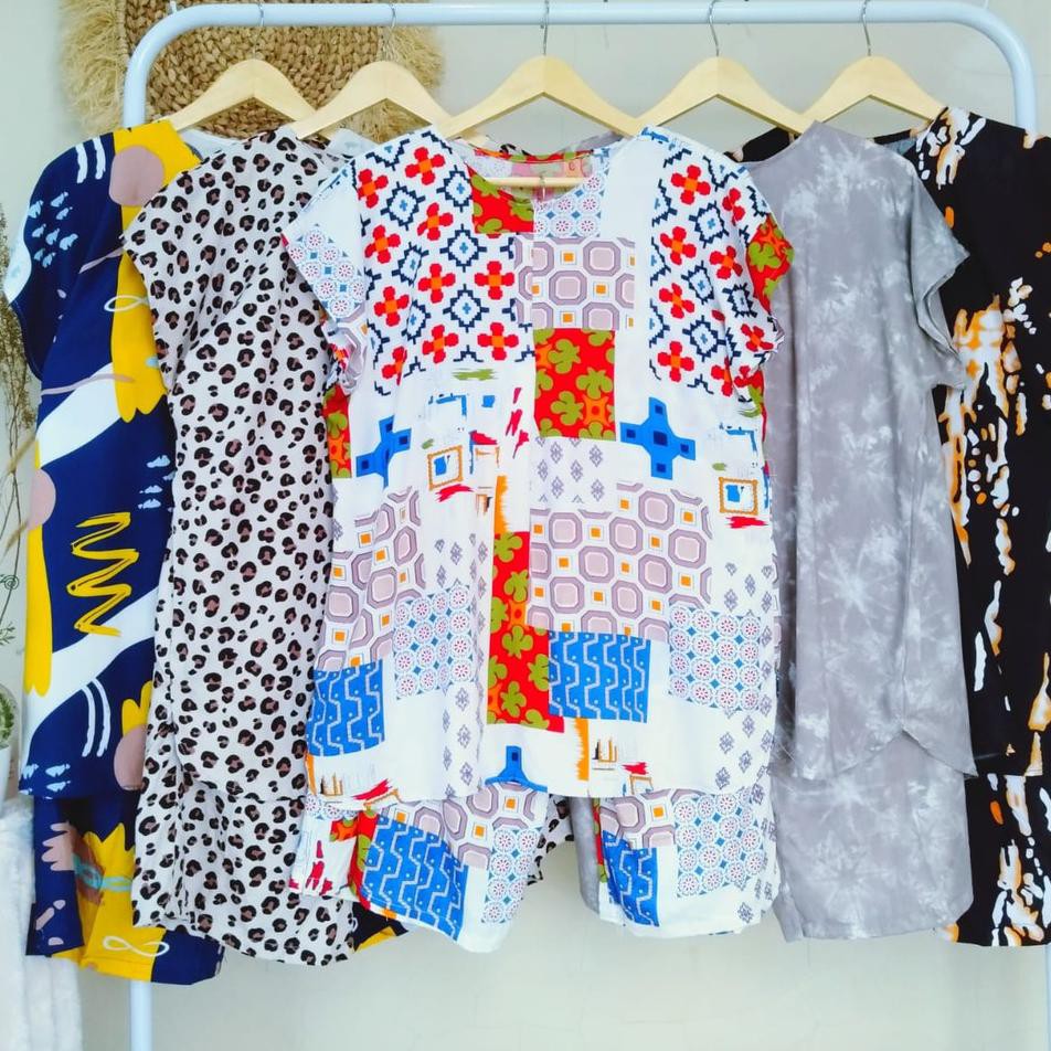 YK « Dori Set | Set Piyama Celana Pendek Motif 9D8 ✅
