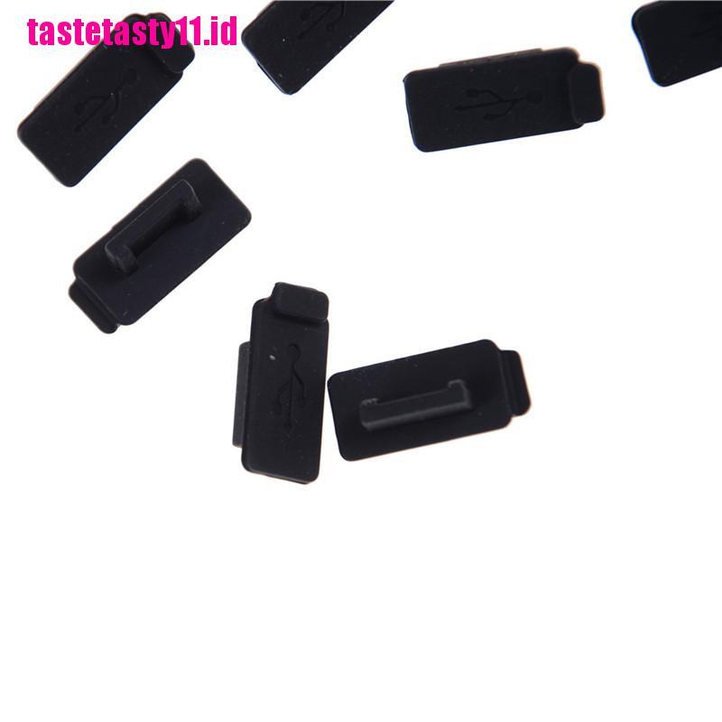 10 Pcs Plug USB Bahan Karet Silikon Lembut Warna Hitam Untuk PC Laptop