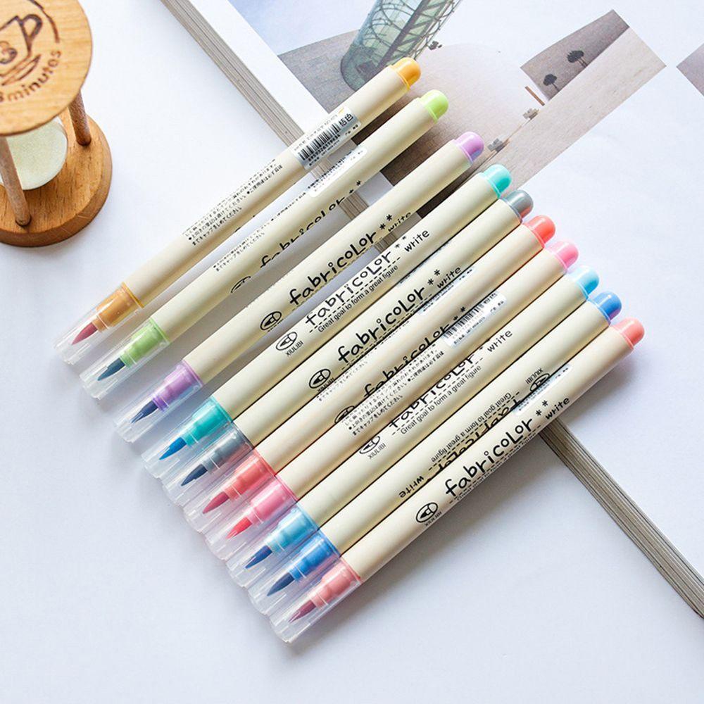 Nanas 10PCS Set Pulpen Cat Air Gambar Warna-Warni Alat Seni Untuk Gambar Grafis Pemula Kepala Lembut