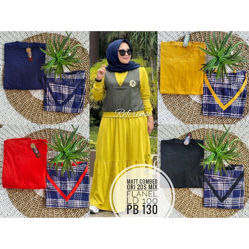 gamis kaos+rompi model zolaku