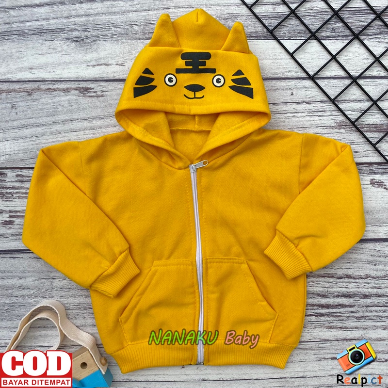 Jaket Bayi Karakter Hoodie Bayi Usia 3-12 Bulan Anababy