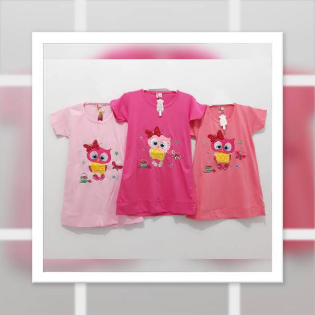 Grosir daster bordir anak 468 LOVELY OWL 1
