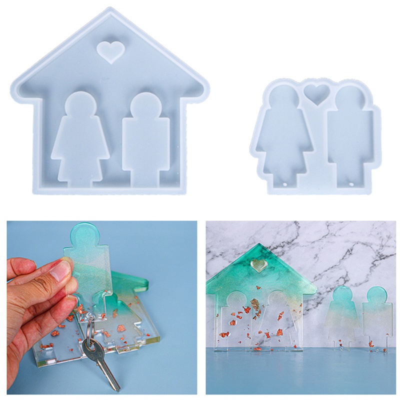 SIY  Couple Key Wall Hanging Keychain Mold Epoxy Crystal Mold Customized Mold