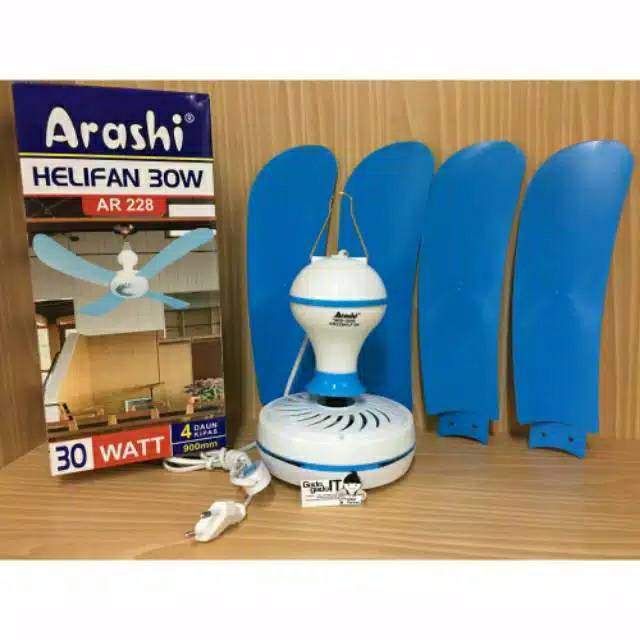 ARASHI Kipas Gantung Heli Fan 30 Watt - 4 Daun Kipas - Garansi Resmi