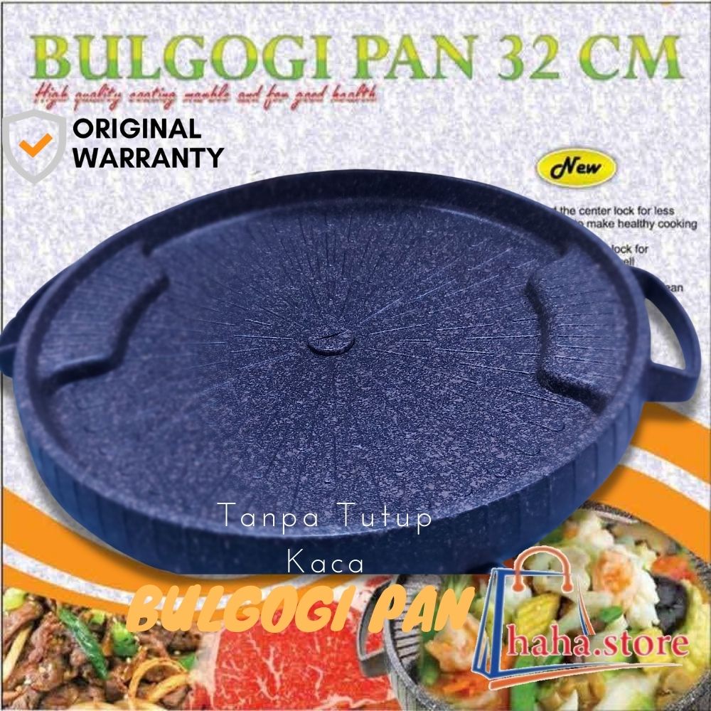 BULGOGI PAN TANPA TUTUP KACA - Bulgogi Pan 32cm Grill Marble Panggangan BBQ - Grill Pan 32 cm