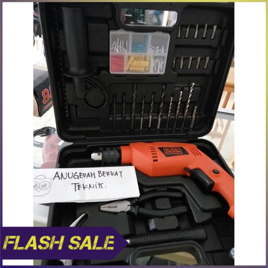 Paket Black Decker bor beton bor listrik asesoris mata bor lengkap
