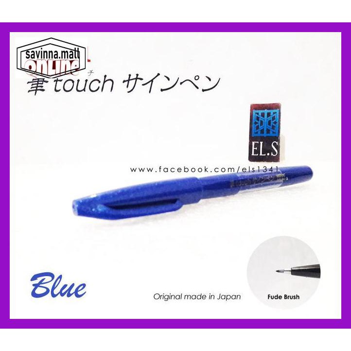 

U0Uo879- Pentel Touch Brush Pen Blue Y7Ry688-