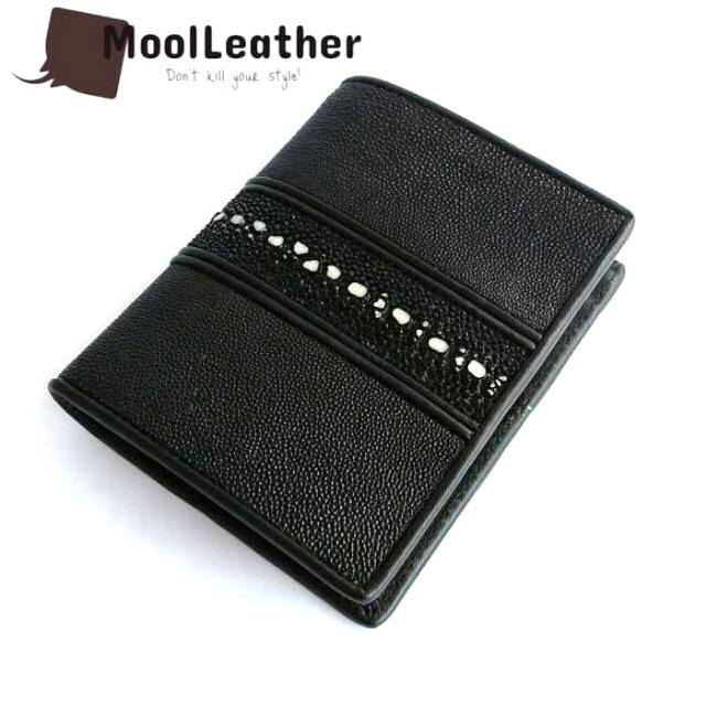 Mool Leather - Dompet Pria Model Berdiri Asli Kulit Ikan Pari Kombinasi Pari Duri