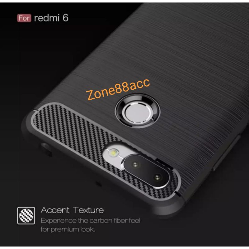 Silicon Case Redmi 6 Softcase iPAKY Carbon Casing Cover TPU