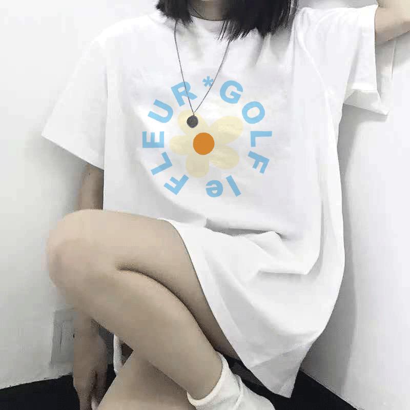 Overtee Daisy Besar // Tshirt Oversize Wanita Lengan Pendek - 100% Import