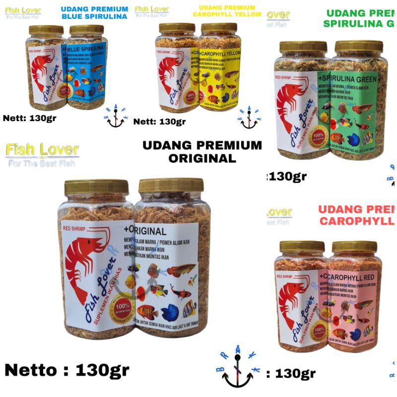 Udang Kering Pakan ikan Predator Channa Oscar Premium 130gr