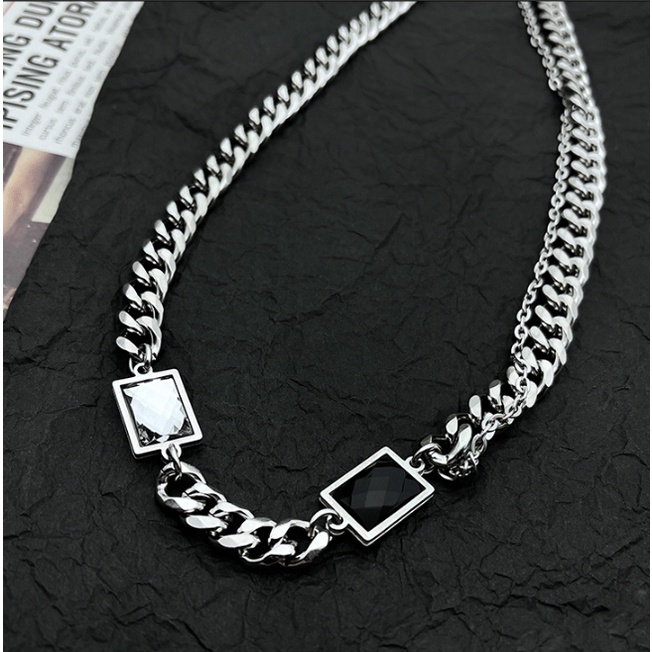 Kalung Rantai Bahan Titanium steel Gaya hip hop Untuk unisex