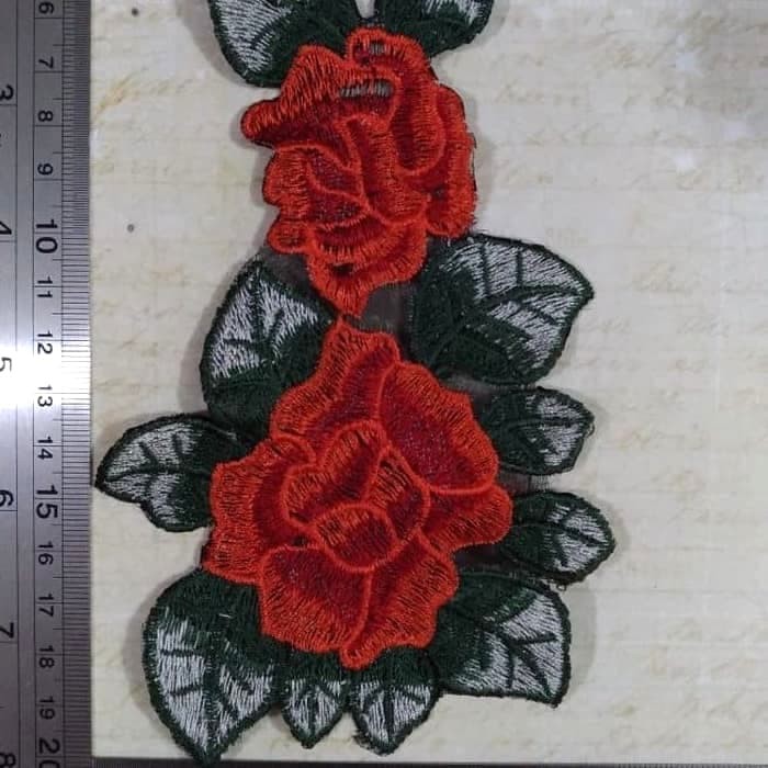 Patch 2 Rose / Aplikasi Jahit Bordir 2 Rose / Emblem 2 Rose