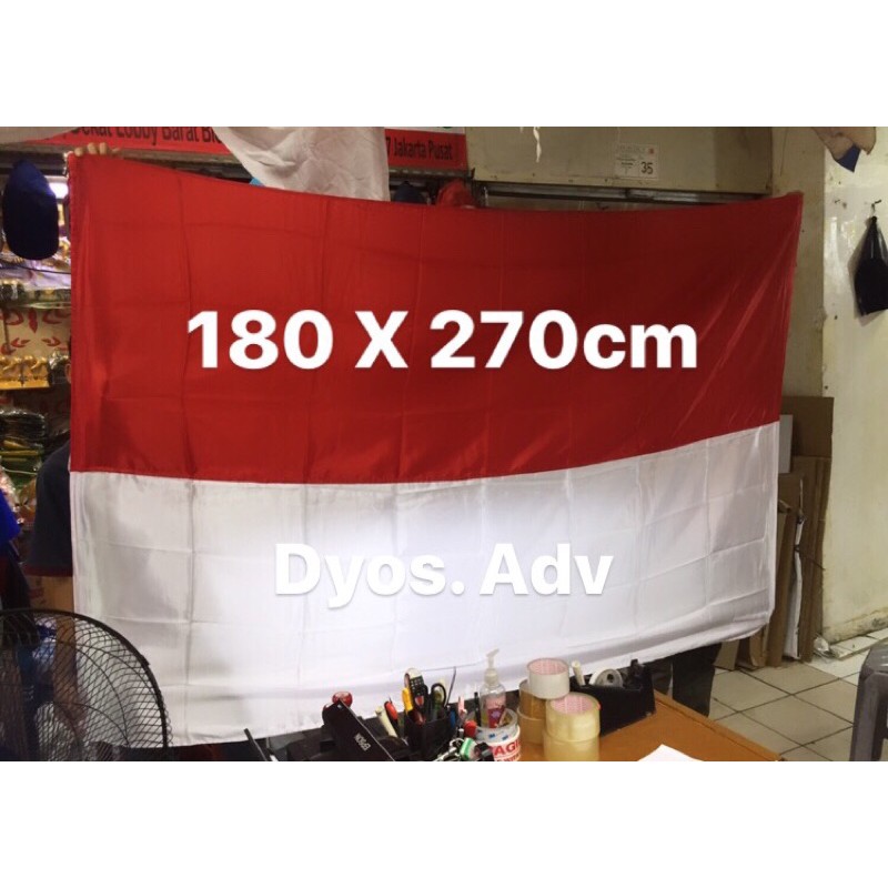 Bendera merah putih satin 180x270cm