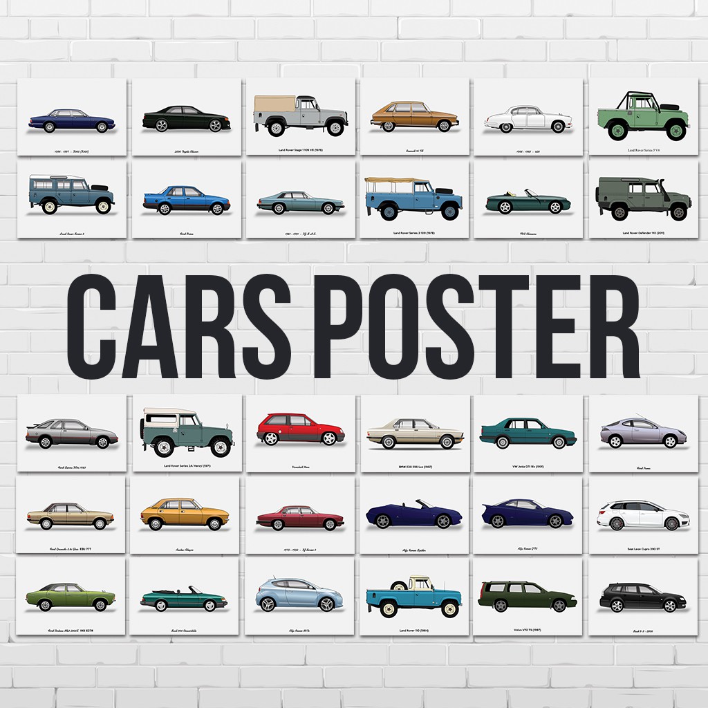 

(15 Pcs) Cars Poster A4 / A5