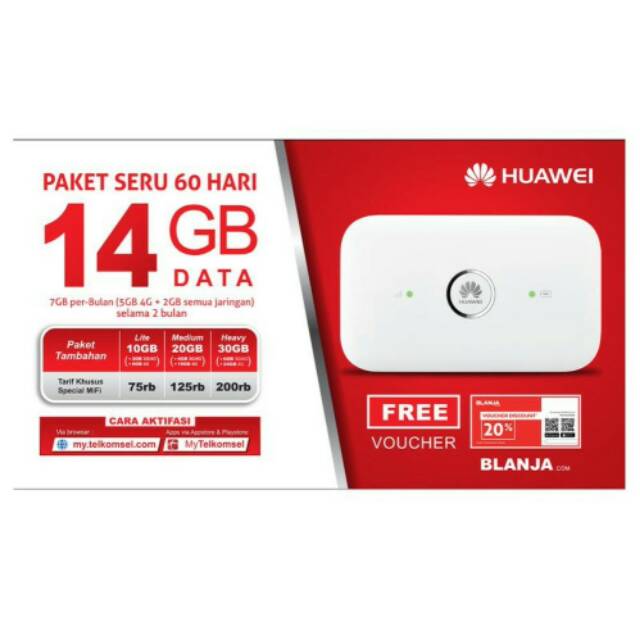 Mifi modem wifi router huawei e5573 unlock all operator free kartu internet telkomsel simpati 14GB