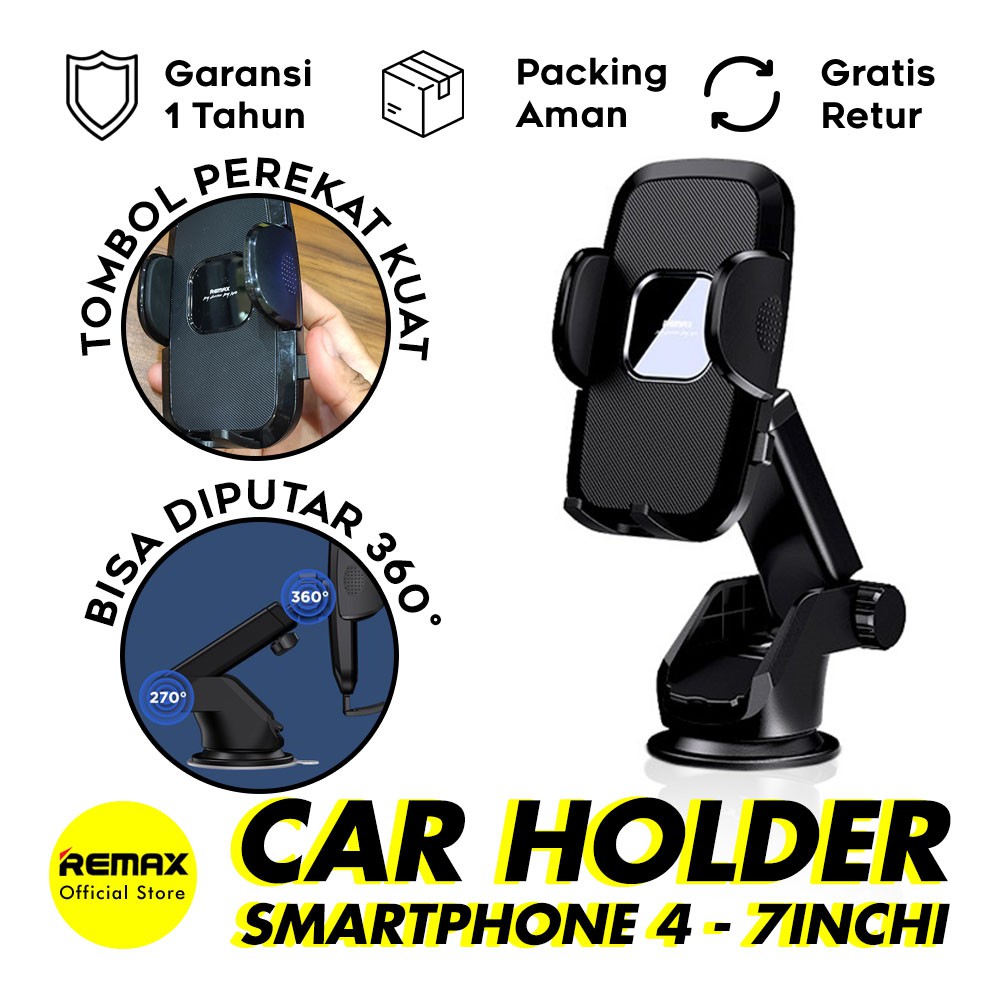 Remax Tuxn RM-C50 Phone Holder Mobil 360° Telescopic for 4 to 7 inch Smartphone