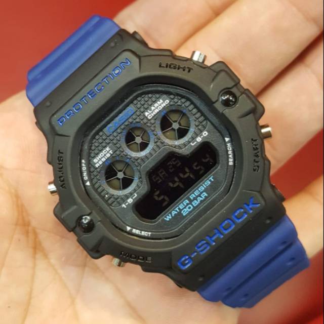 Jam Tangan Casio Digital Fashion Pria Water Resist Renang - Hitam tali Biru