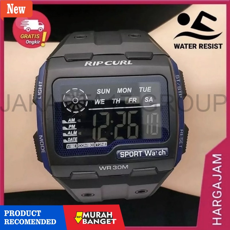 Jam digital pria terbaik- Jam Tangan Pria Sport Ripcurl Original Digital Tahan Air Bisa Cod