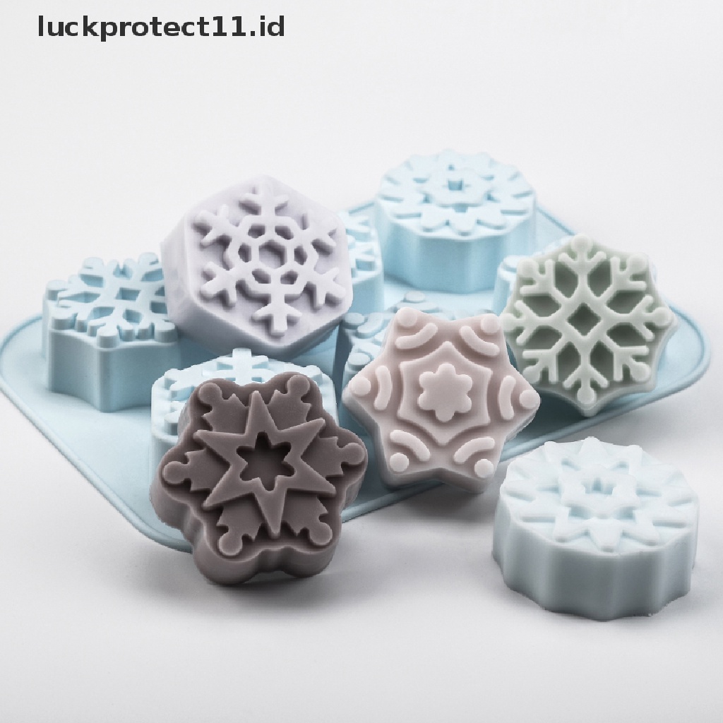 &lt; Luckprotect11. &lt; LuckproteksiCetakan Sabun Resin Bahan Silikon Bentuk Snowflake Natal