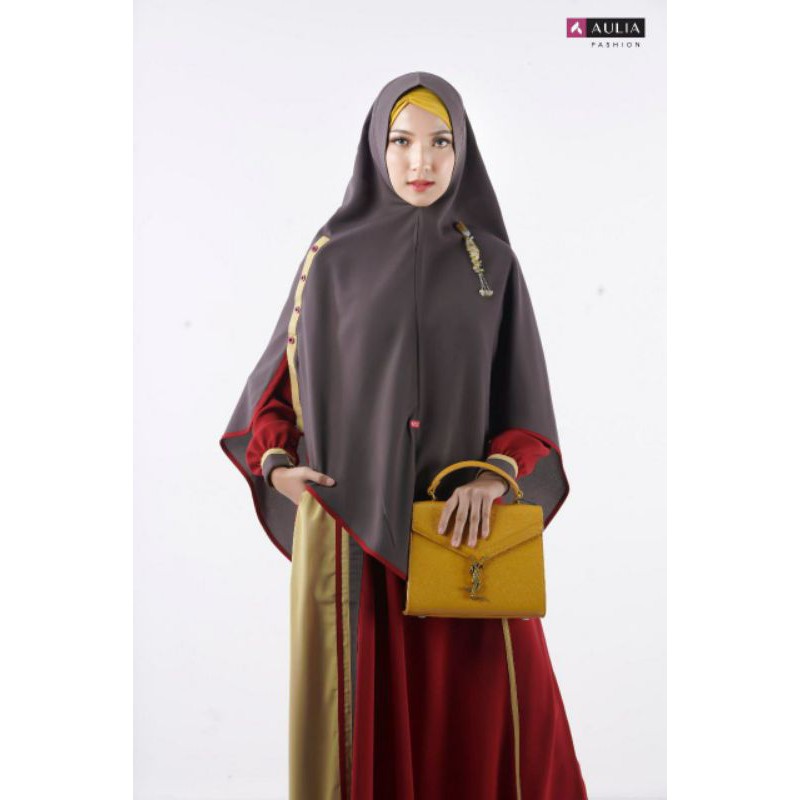 Set Gamis Aulia Rumaisha Maroon Terbaru [BISA COD]