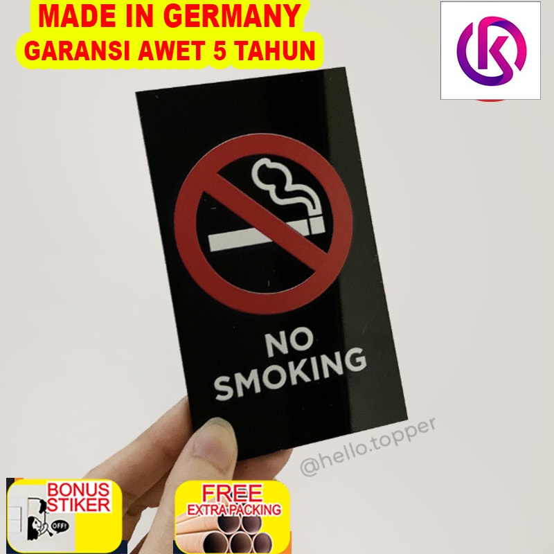 

Promo Sign Mini No Smoking Akrilik Printed 12x7 | Label Dilarang Merokok