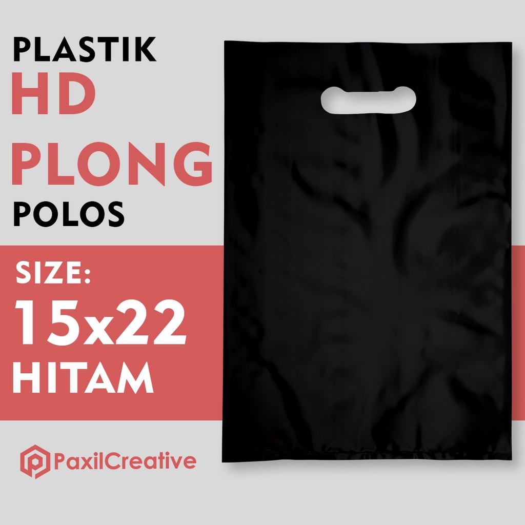 Plastik HD Plong 15x22 HITAM Ecer & Grosir per Lembar