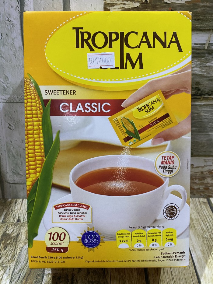 

tropicana slim sweetener classic 100 sachet