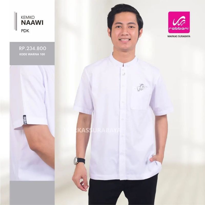kemko naawi pdk - baju koko putih - koko pendek - baju koko dewasa - koko putih rabbani - koko roban