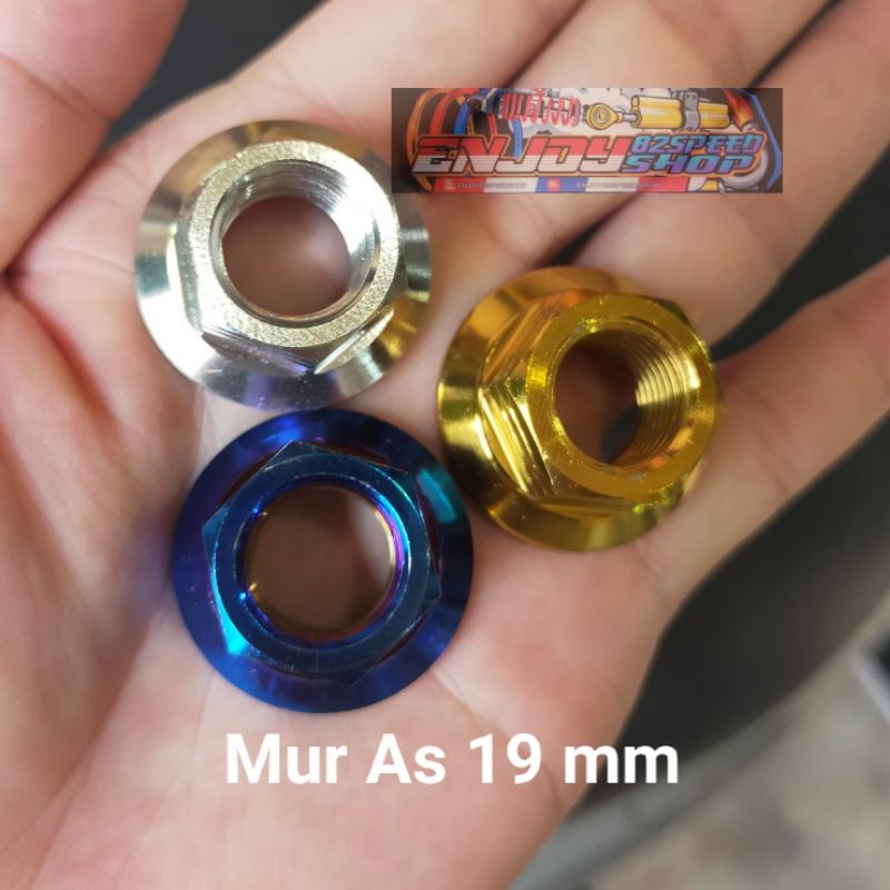 Baut Mur probolt Mur Drat M14 x 19 mm Mur as belakang Yamaha Matic Mio old smile soul lama  harga satuan