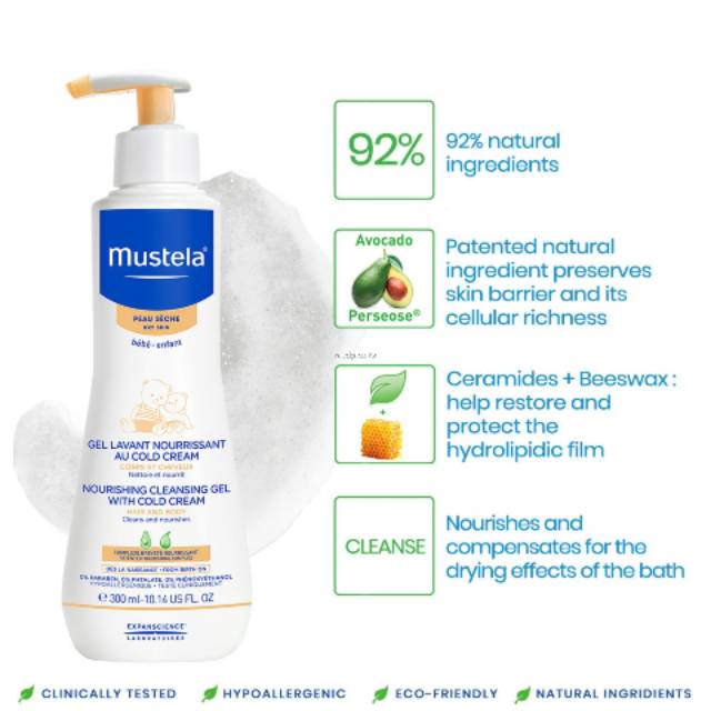 mustela nourishing cleansing gel with cold cream