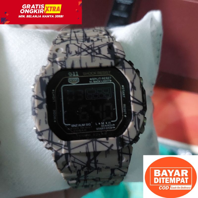 Jam Tangan Pria dan Wanita Unisex Fitur Lengkap LED Nyala Semi Premium Nomor 1