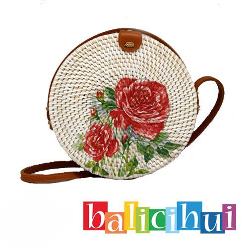 

BALICIHUI TAS ROTAN BALI LUKIS BIG ROSE