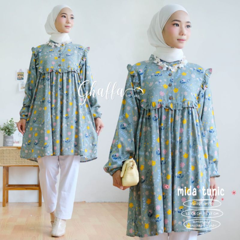 MIDA TUNIK BY GHAFFA THE LABEL (TUNIK MOTIF) Tunik muslimah modern rekomended