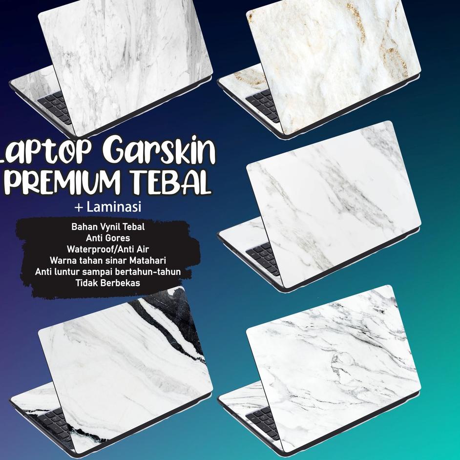 【NEW】 Stiker Laptop 10 12 13 14 15 17 inch Cover Protector Marmer Putih Notebook Mac Lenovo Asus Tos