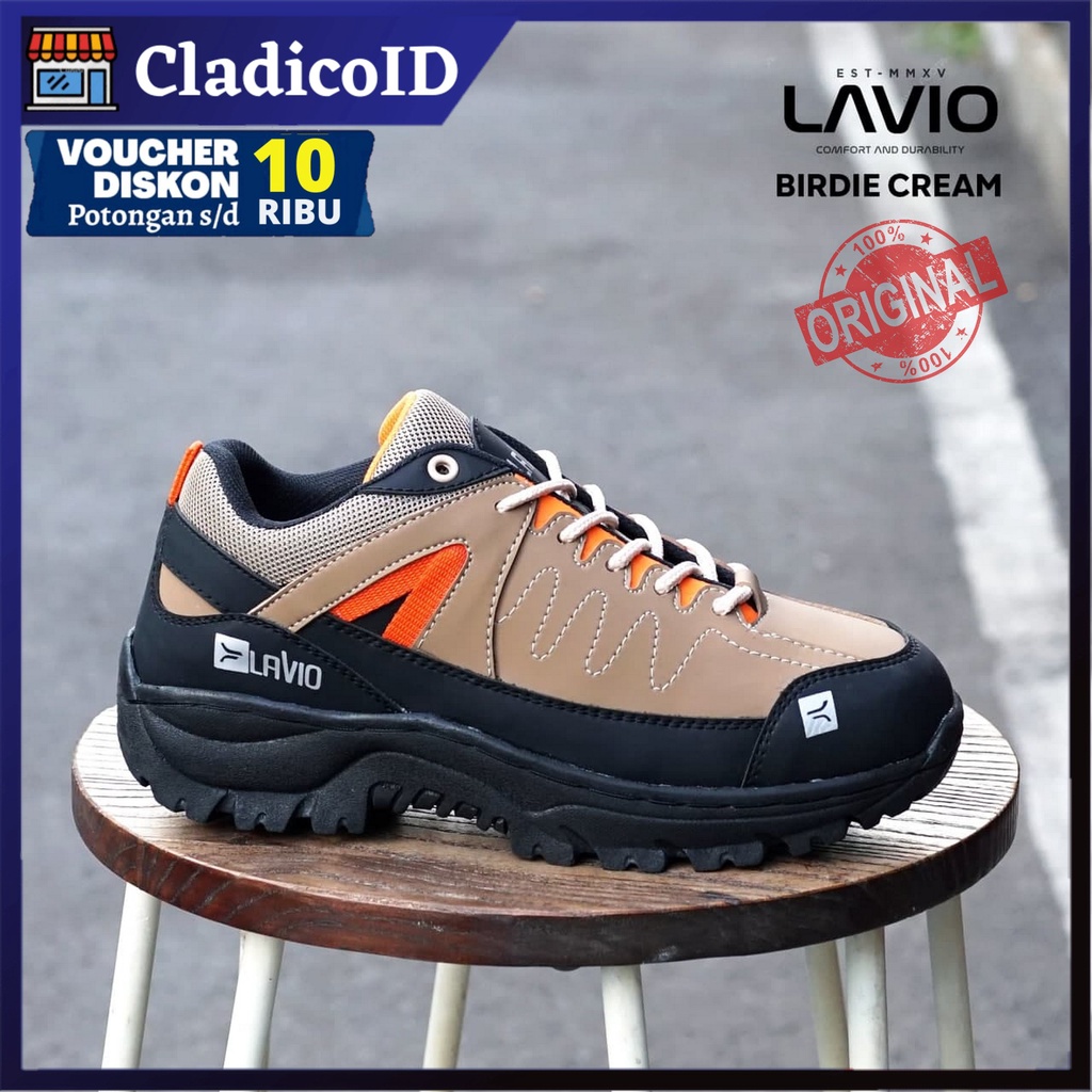 LAVIO BIRDIE Sepatu Gunung Outdoor Pria Dengan Safety Ujung Besi Kerja Lapangan Proyek HIking Mendaki Gunung Traveling Healing Sefty Boot Low Pendek