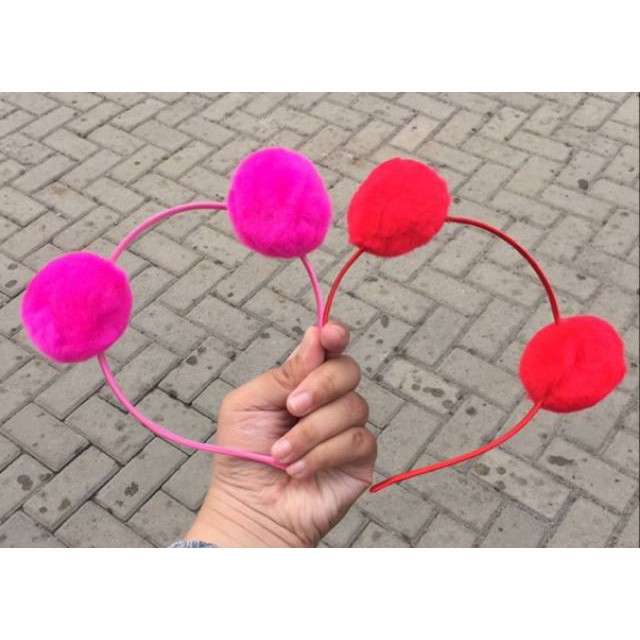 Bando pompom 6 PCS mixed metal. grosir