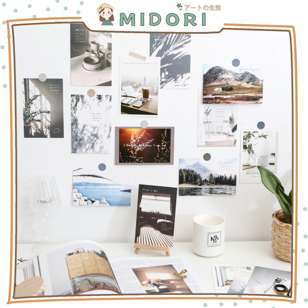 

[MIDORI] 15Pcs Scene Aesthetic POSTCARD Wall Deco - B0097