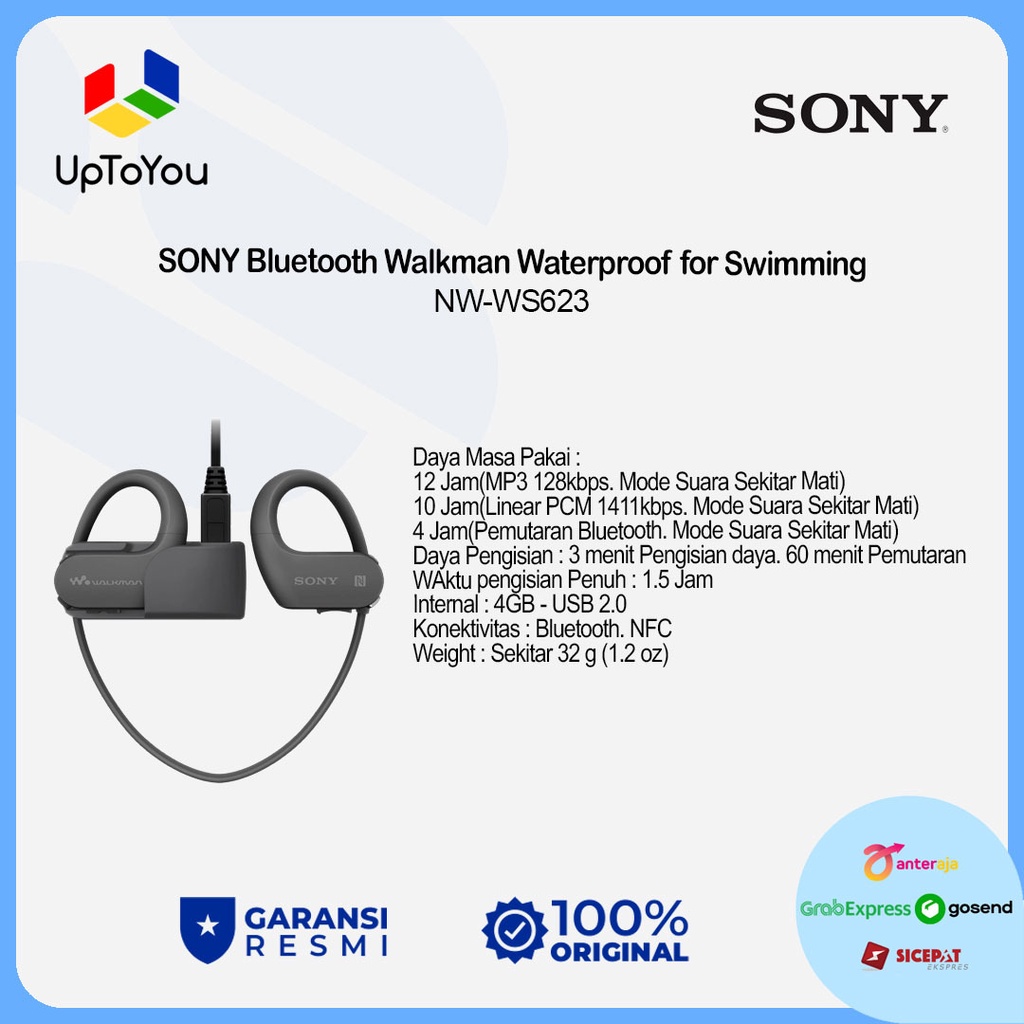 SONY NW-WS623 Bluetooth Walkman Waterproof for Swimming / NW WS623