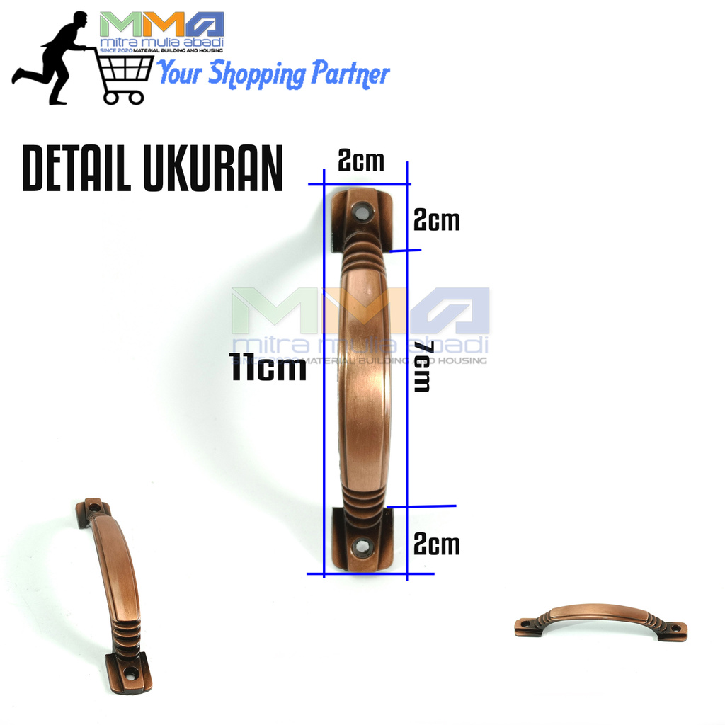 Tarikan Laci 4 Inci l Handle Lemari Classic Brown 4&quot;