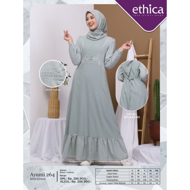AYUMI 264 GREEN | GAMIS BY ETHICA TERBARU 2022 | GAMIS SIMPLE TERMURAH