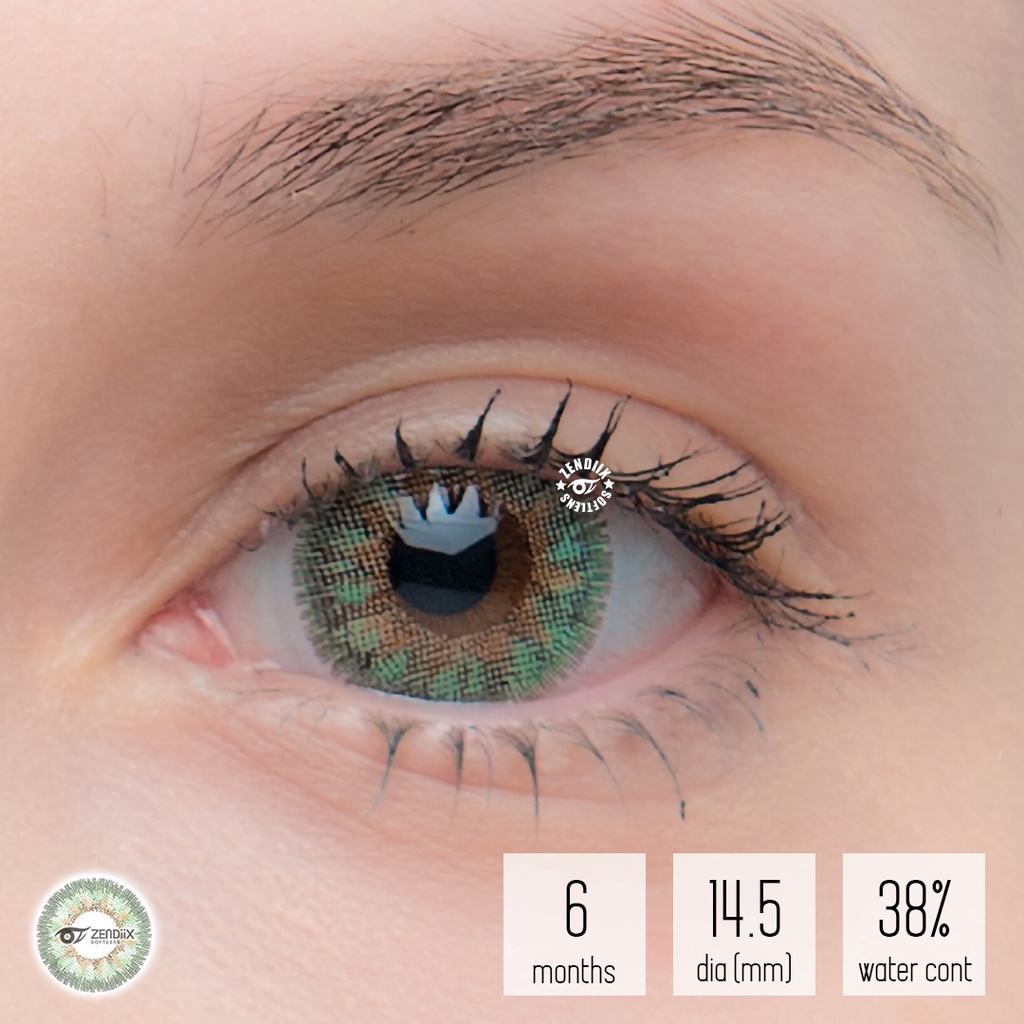 Softlens ANUNA Warna GREY GREEN Normal Beda Minus