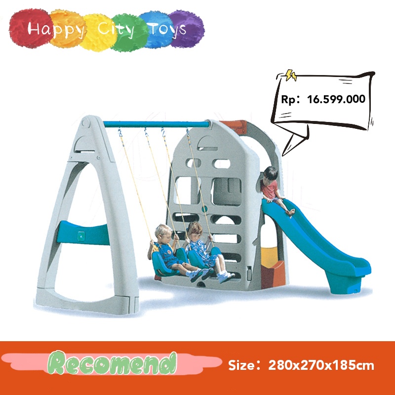 Playground Indoor/Outdoor 2 in 1, Perosotan + Ayunan Anak