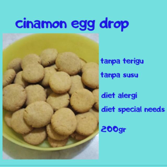

Cinamon egg drop gluten free..snack anak berkebutuhan khusus.