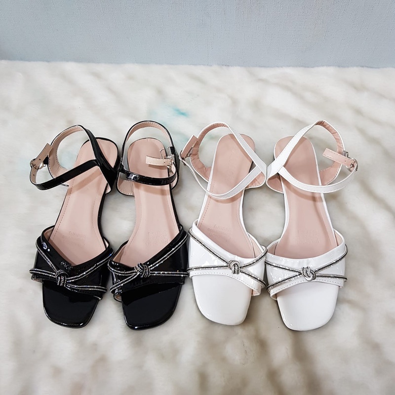 DDS2026 Heels Tali Wanita 3 cm Fashion Import Pita Tali Belakang Ready Jakarta Bisa COD (With Box)