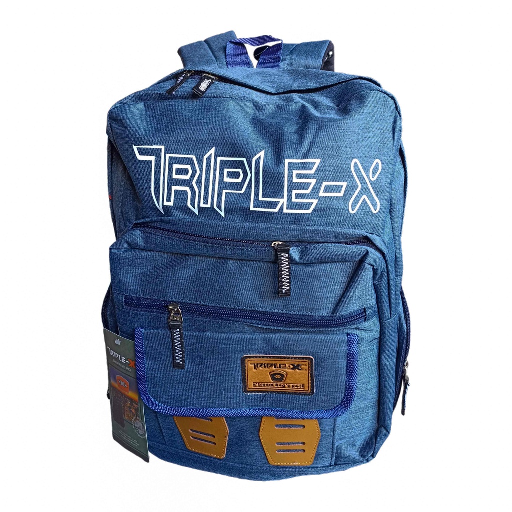 Tas Sekolah Pria Wanita Ransel kanvas triple X T002