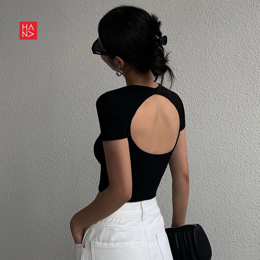 Hana Fashion - Naoi Backless Crop Top Korean Style / Atasan Wanita Kekinian - TS480